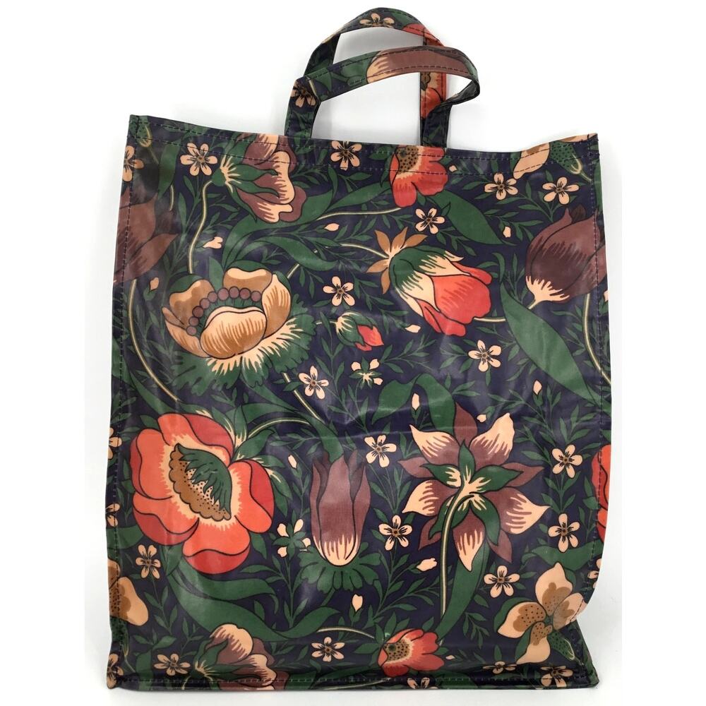 Vintage Liberty London Vinyl Coated Floral Tote Bag Made in England 70s 80s